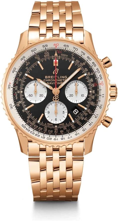 breitling watch rose gold|breitling navitimer gold price.